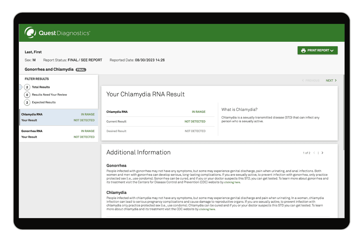 Chlamydia & Gonorrhea Test