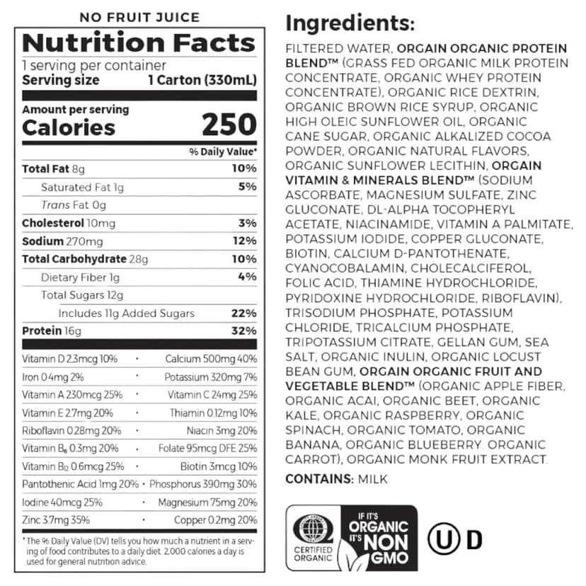 Organic Nutrition Shake - Creamy Chocolate Fudge