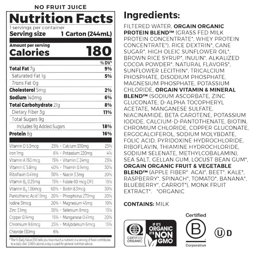 Kids Protein Organic Nutrition Shake - Chocolate