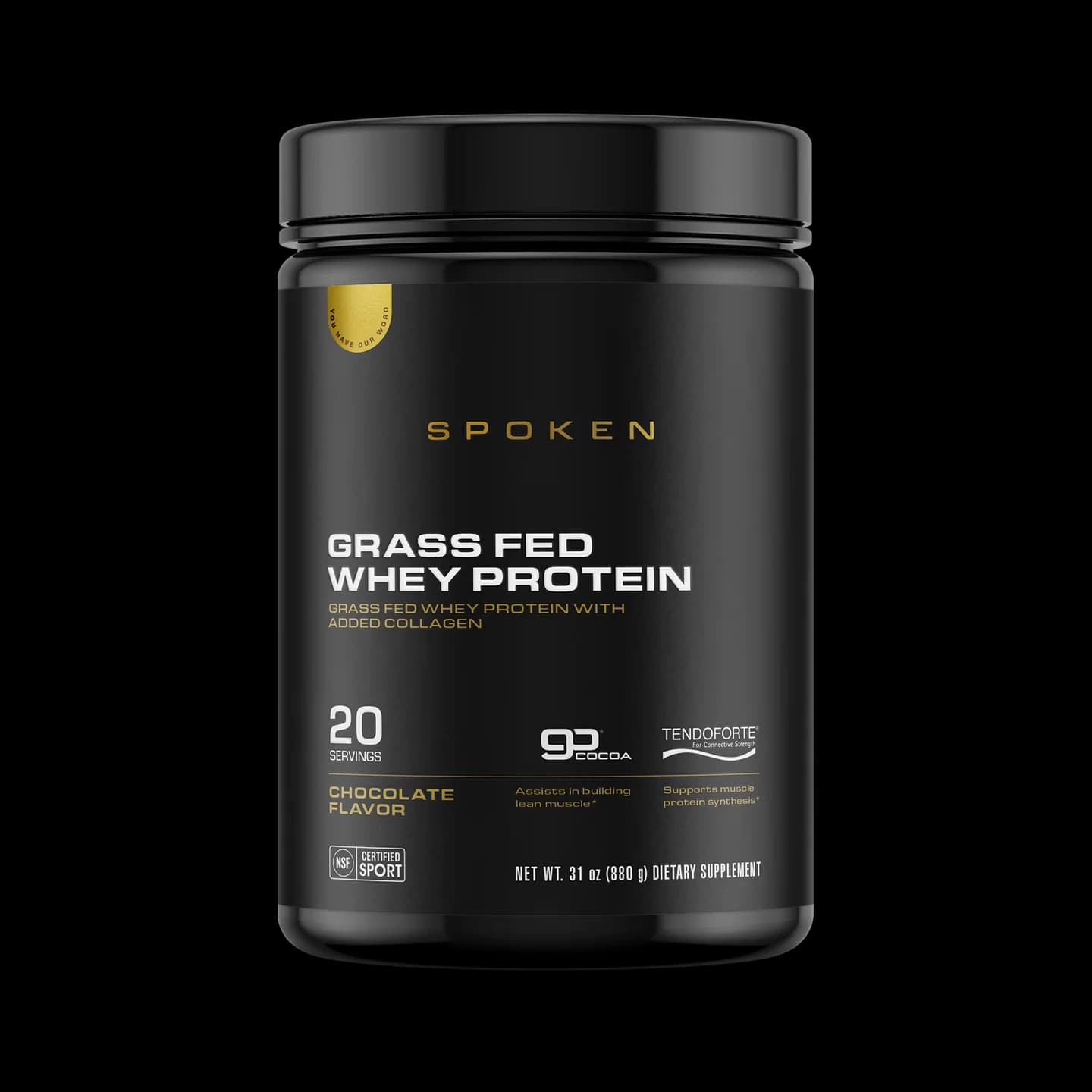 Spoken Grass Fed Whey Protein Chocolate 31oz