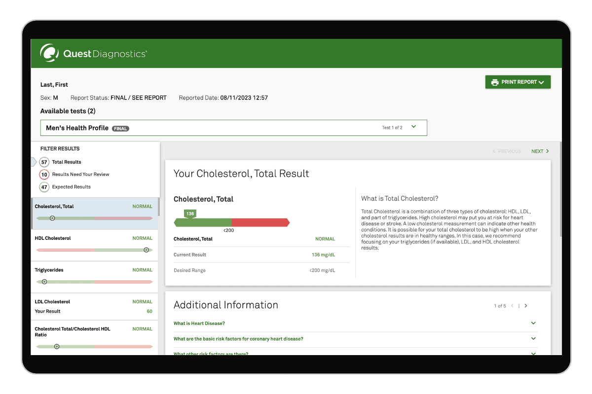 Basic Health Profile — Men's
